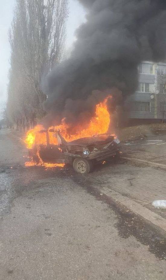 В Ясных Зорях дрон уничтожил легковой автомобиль1